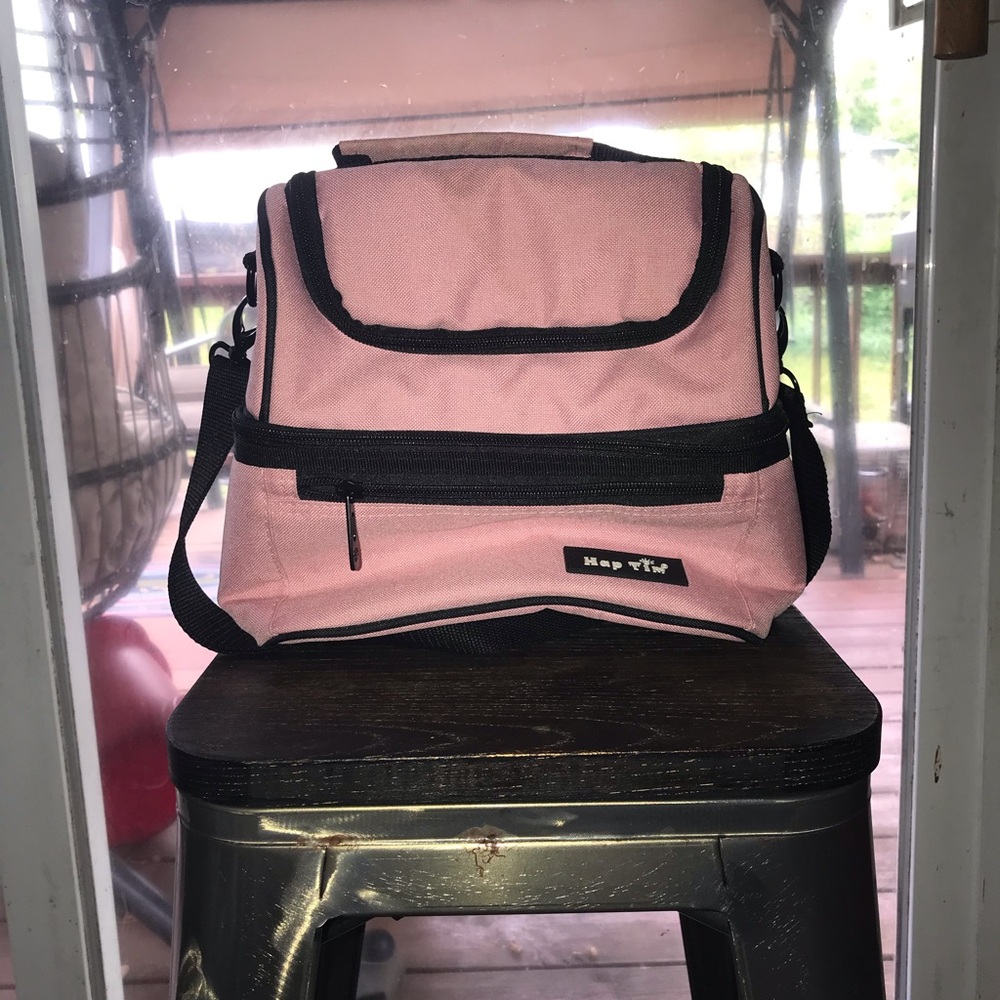 Pink and Black Travel Bag with Structured Design